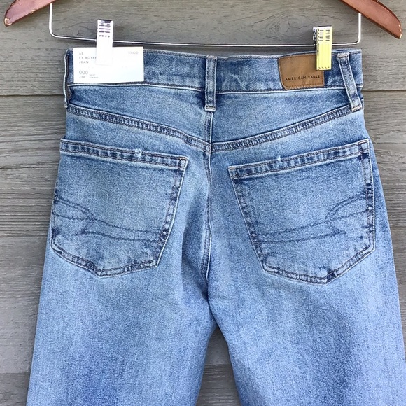 American Eagle Women’s Ex-Boyfriend Low Rise Blue Jeans 000 23 XS Short New - Picture 4 of 4